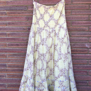 free people strapless dress yellow floral pattern